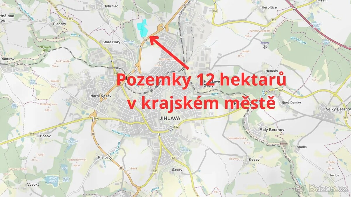 Prodej orné půdy v Jihlavě - zemědělský pozemek