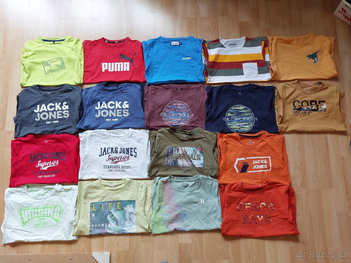 Sada triček s krátkým rukávem, 18ks, 146-152