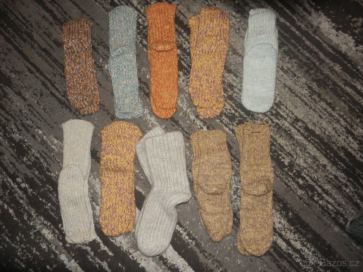pletené ponožky - ruční práce