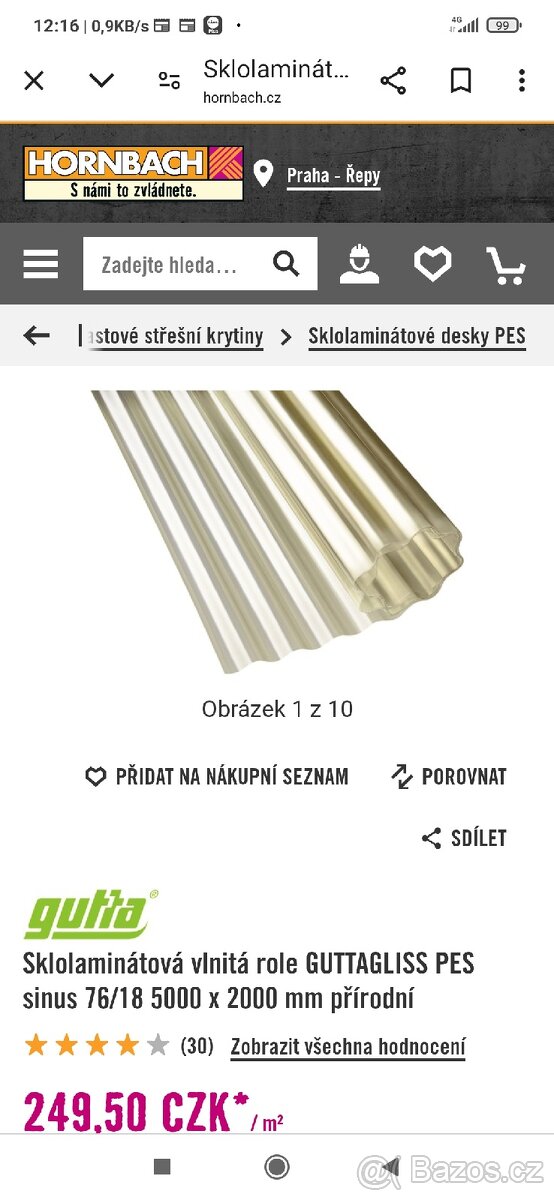 Střešní krytina - Polykarbonát