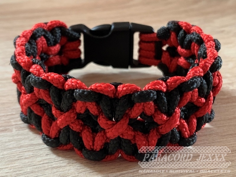 PARACORD náramek (19 cm) red - black