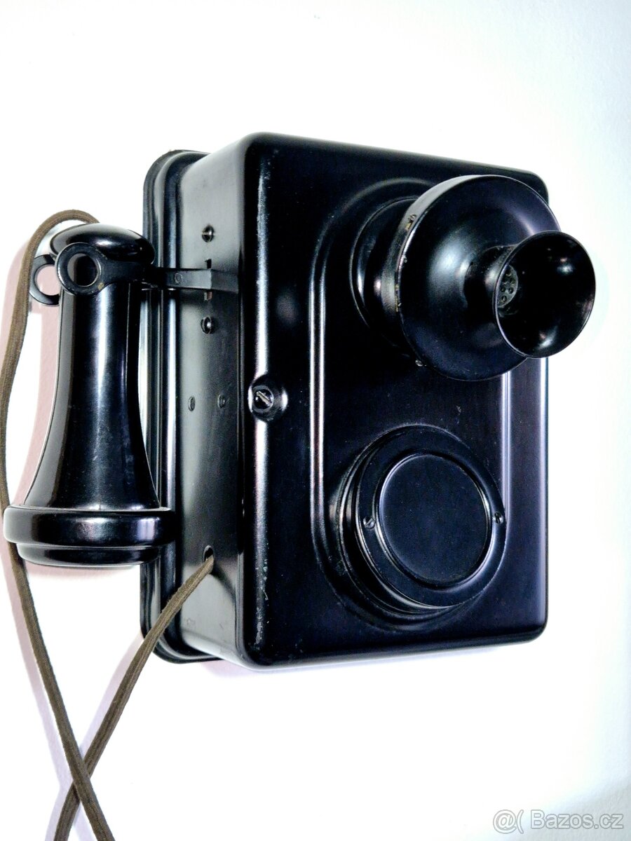 Starožitný nástěnný telefon Kellogg, USA 1910
