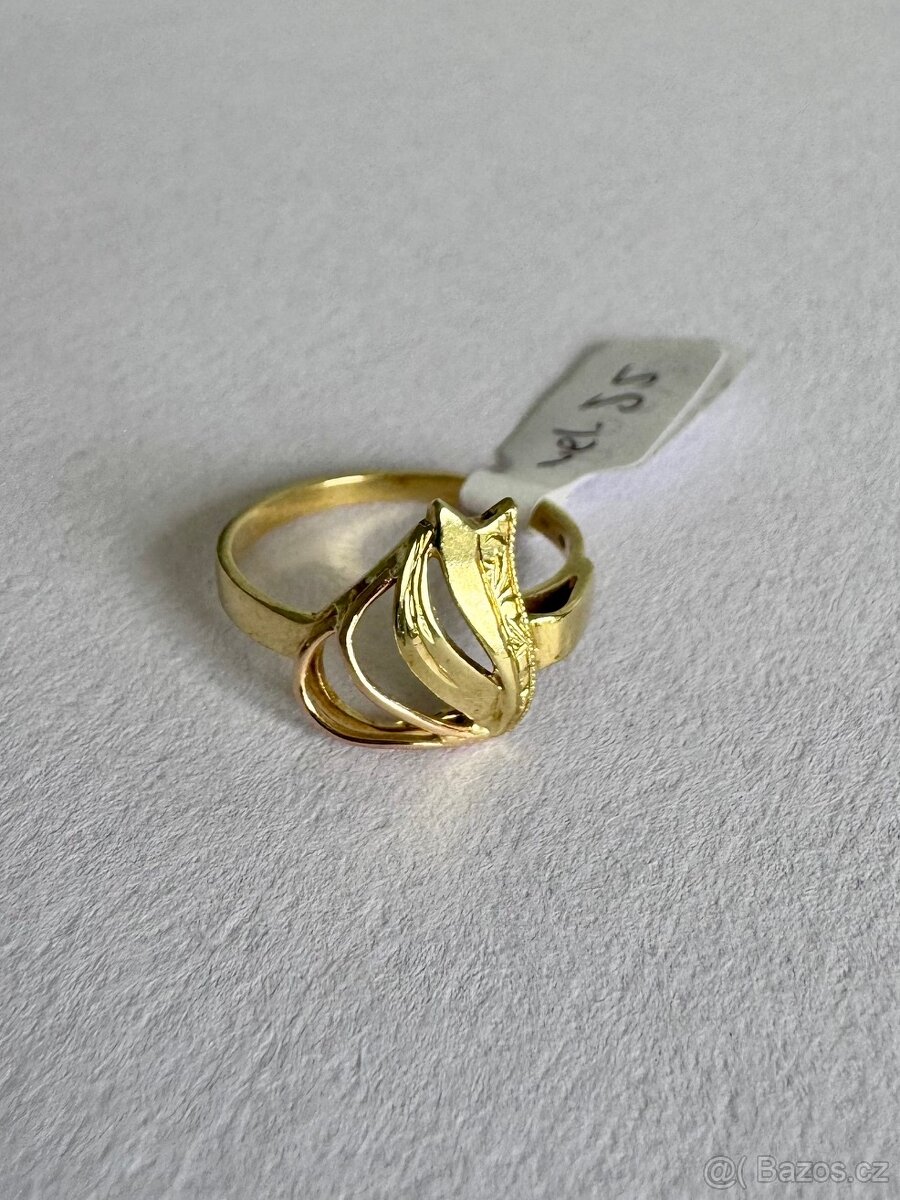 Zlatý prsten 14K, 2,50 g, vel.55