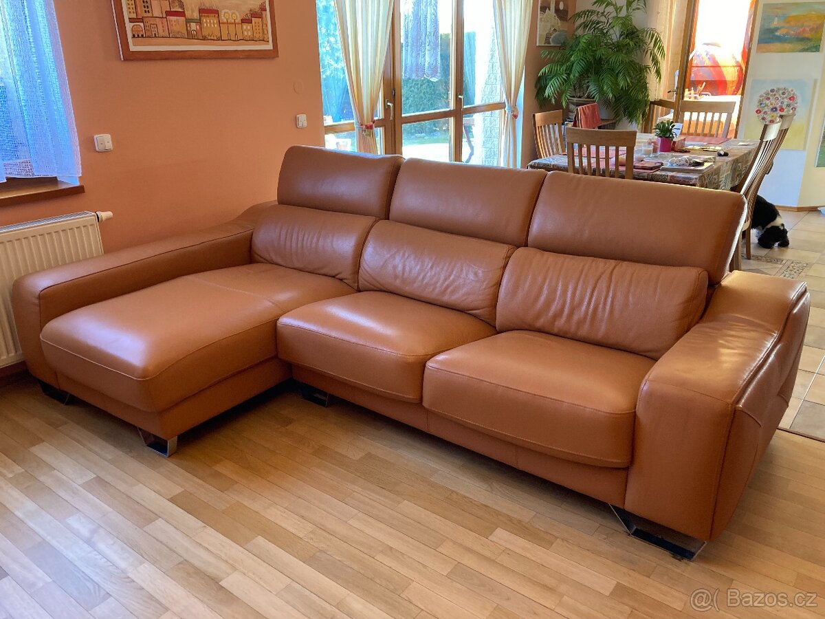 Kožená rohová sedací souprava