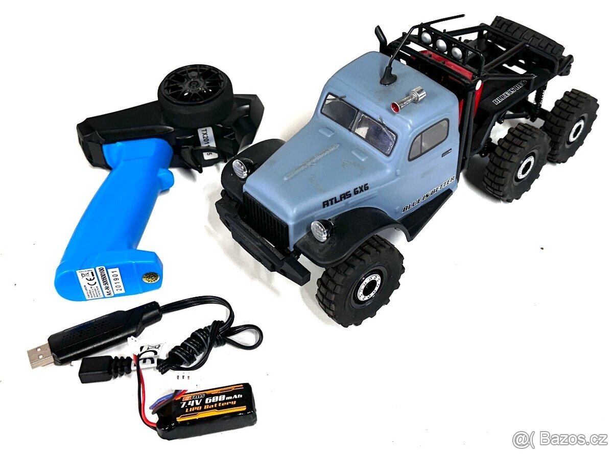 ROZBALENO - FMS 1:18 Atlas 6x6 RTR (modrý)