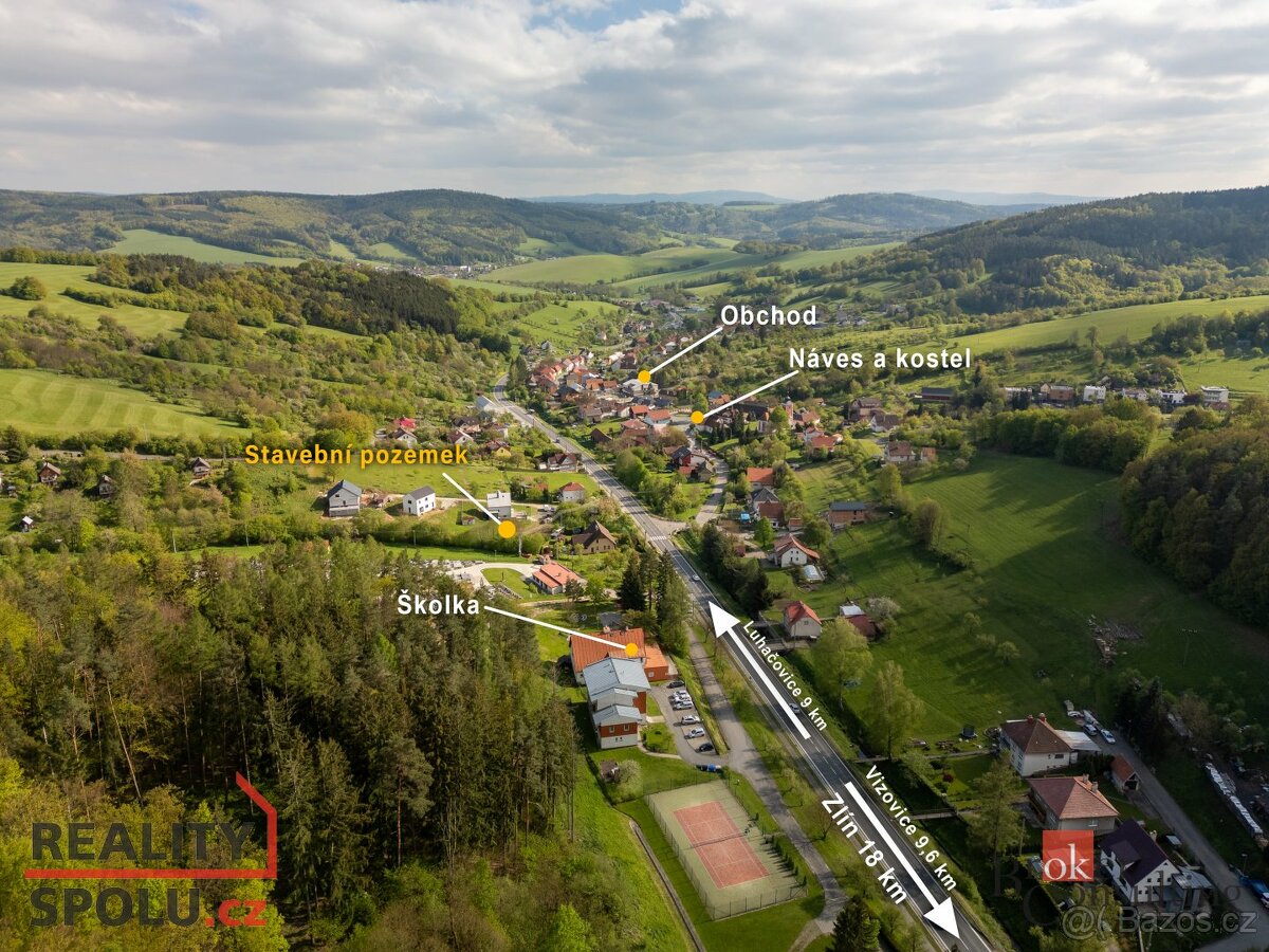 Prodej, pozemky/bydlení, 1412 m2, Horní Lhota, Zlín [ID 5989