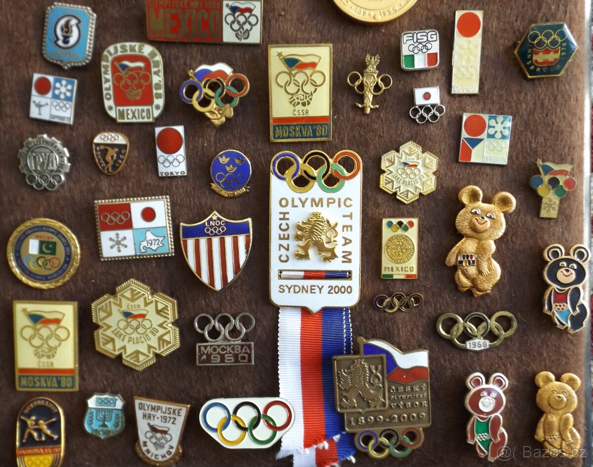 sportovní odznaky - lední hokej, kluby, MS, NHL, OH, ZOH