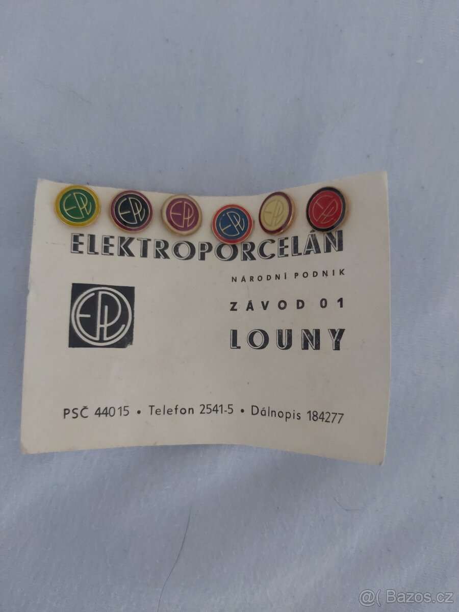 Odznaky - sada odznaků Elektroporcelán Louny
