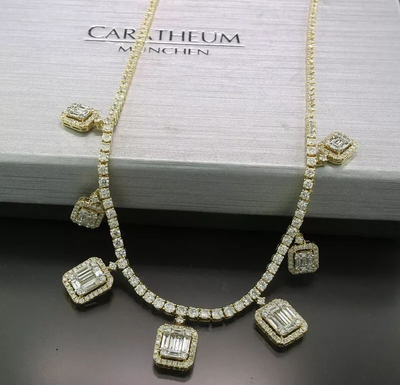 7,25 KARÁTŮ LUXUSNÍ NÁHRDELNÍK S DIAMANTY, ZLATO 750, 25 G,