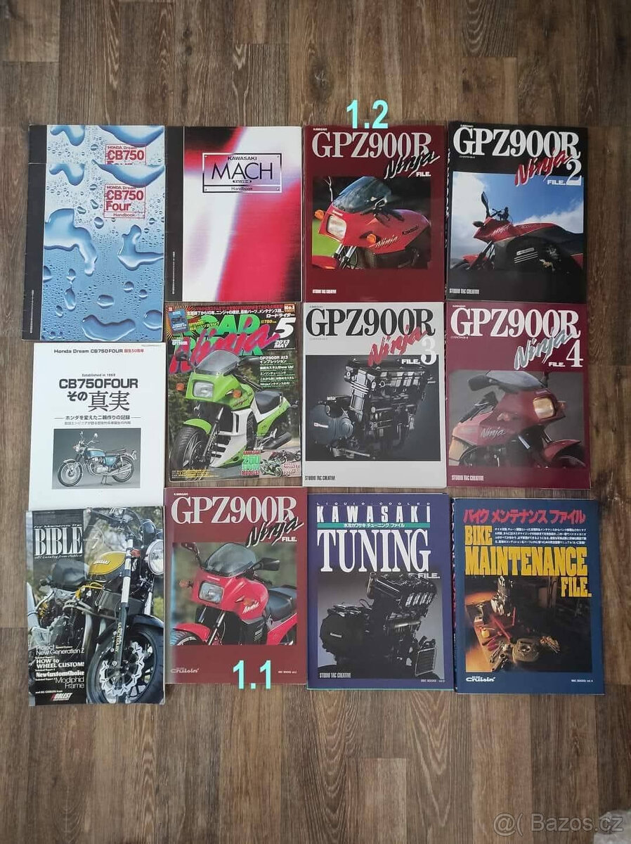 Katalogy, manuály VFR750 ZXR750 RVF750 RG500 CB750 GPZ900