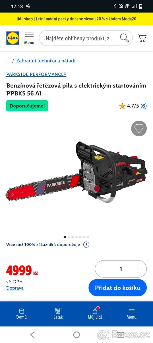 Sleva Motorová pila parkside ppbks 56a1 elektrický starter