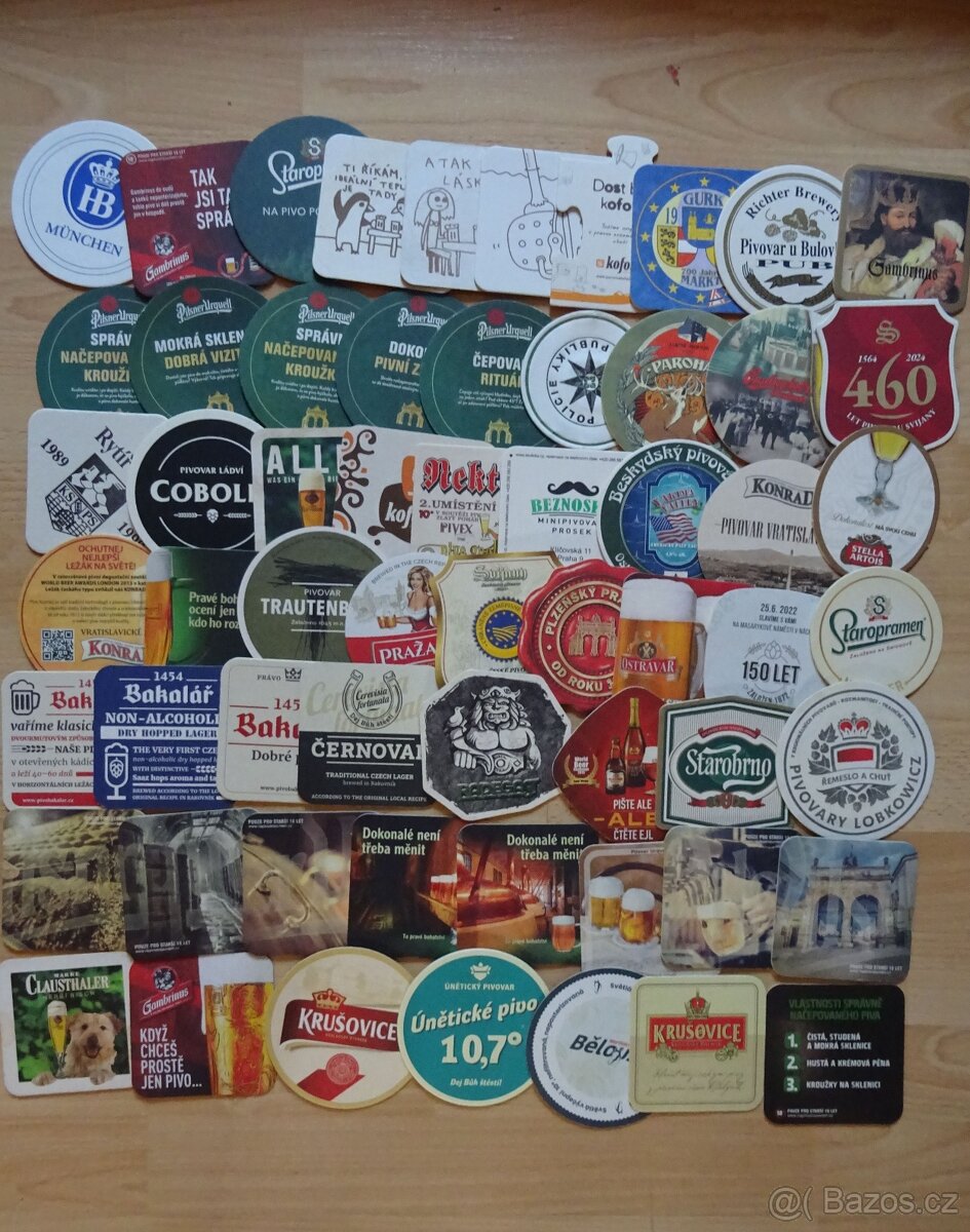 Pivní tácky, mnohé tácky jsou starší, většina nových