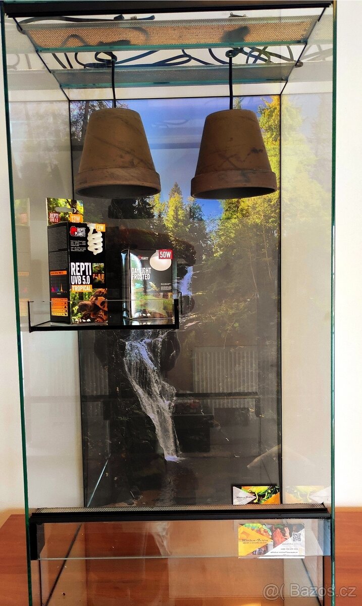 Terárium pro chameleona s odpočivadlem, terárium nové 40x40x