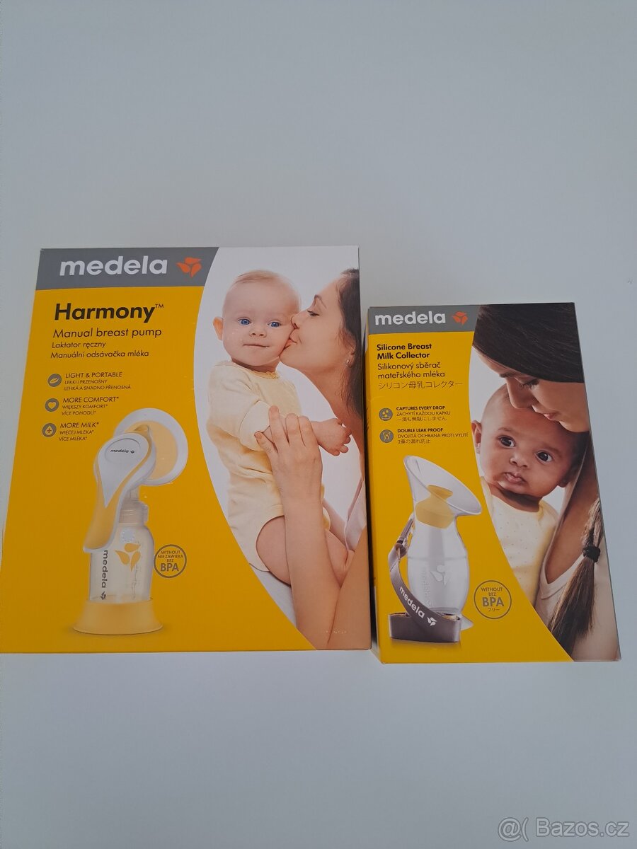MEDELA - ruční odsávačka a silikonový sbĕrač mléka