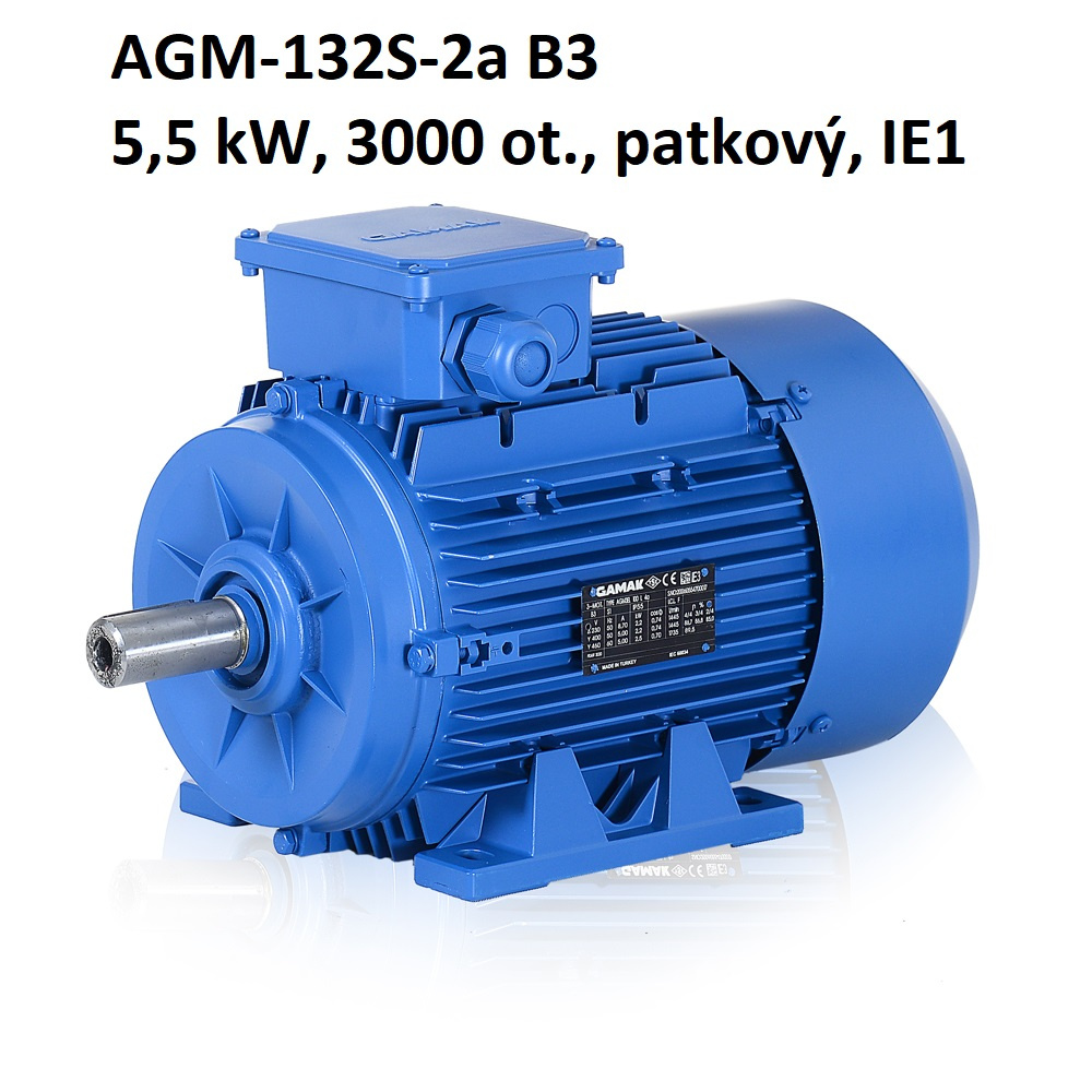 Elektromotor Gamak, 5.5kW, 3000 ot./min., patkový