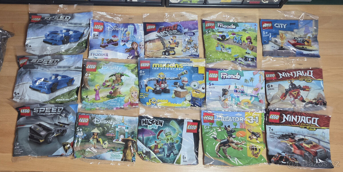 15 ks Lego Polybagy Disney, Friends, Ninjago, City