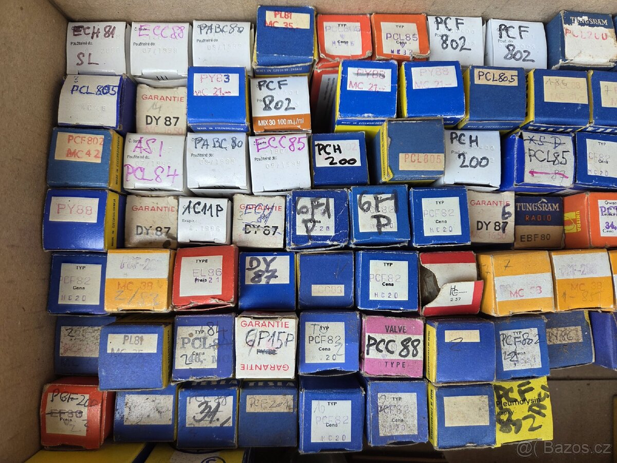 Směs elektronek - Tungsram/Tesla/Telefunken