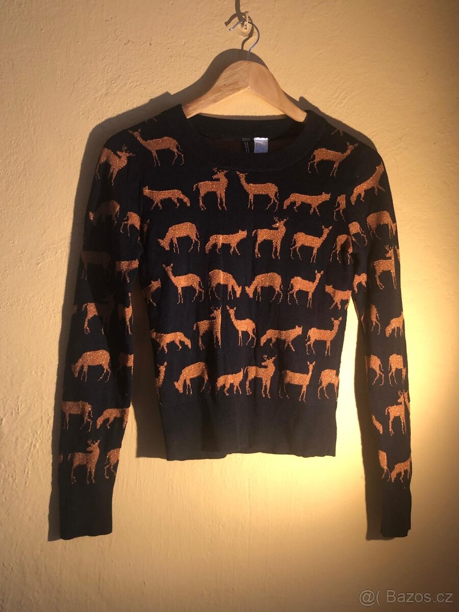 H&M - dámský, dívčí světřík, s lesním motivem.