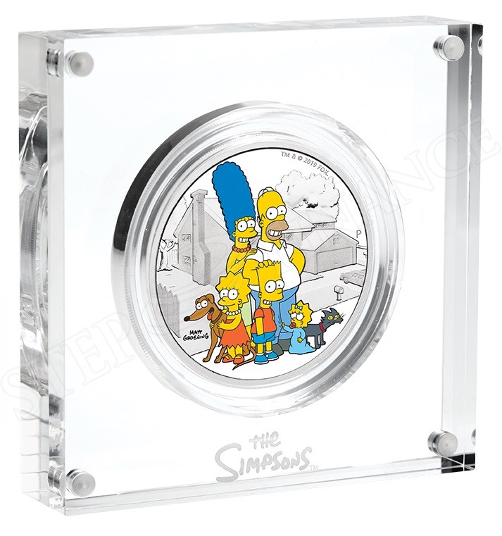 Stříbrná mince The Simpsons - rodina 2 oz proof 2019