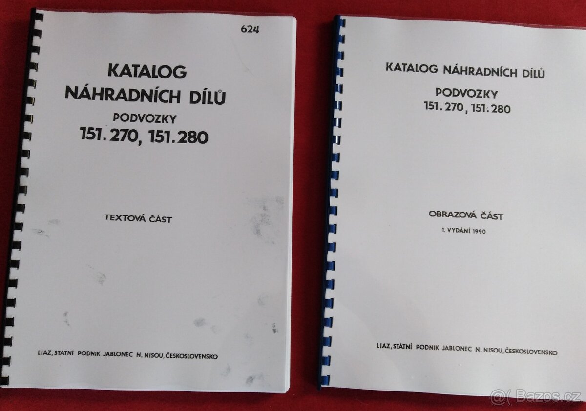 Katalog ND Liaz 151. 270 - 151.280 a převod. Praga 10P80.36