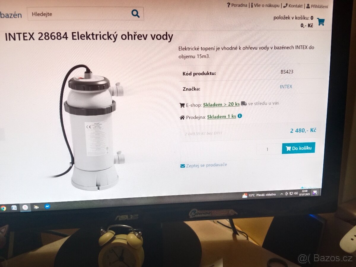 Ohřívač vody pro bazén