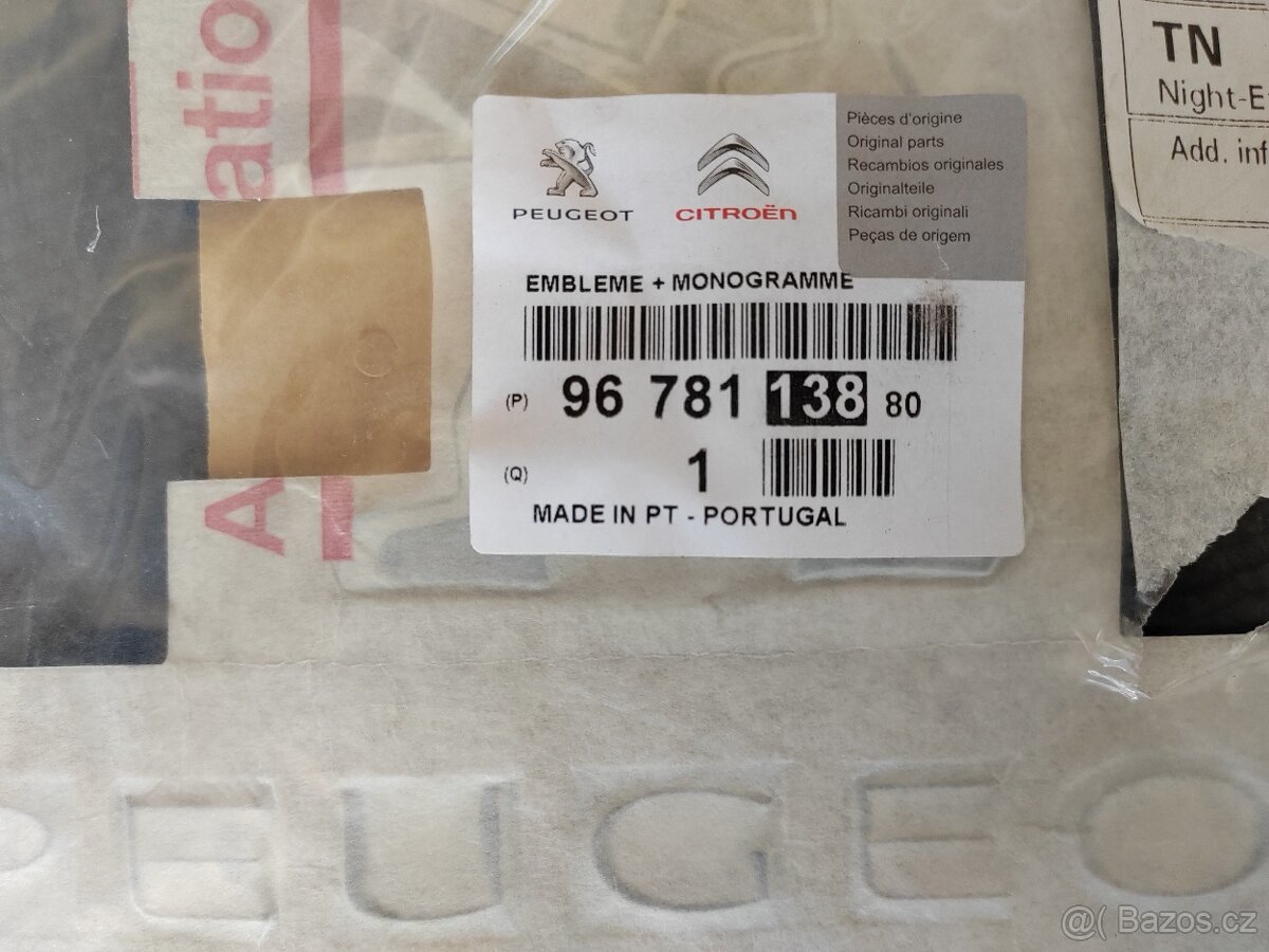 Nový originální zadní znak Peugeot Partner