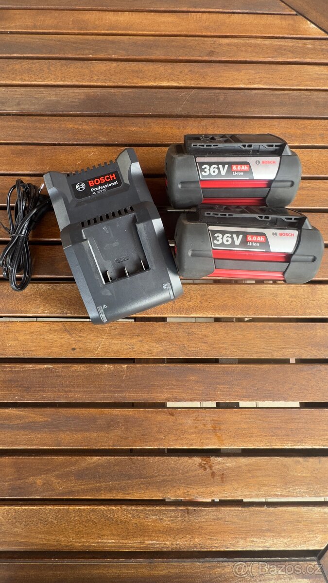 Bosch baterie 36v 6.0Ah 2 KS. včetně nabíječky AL36