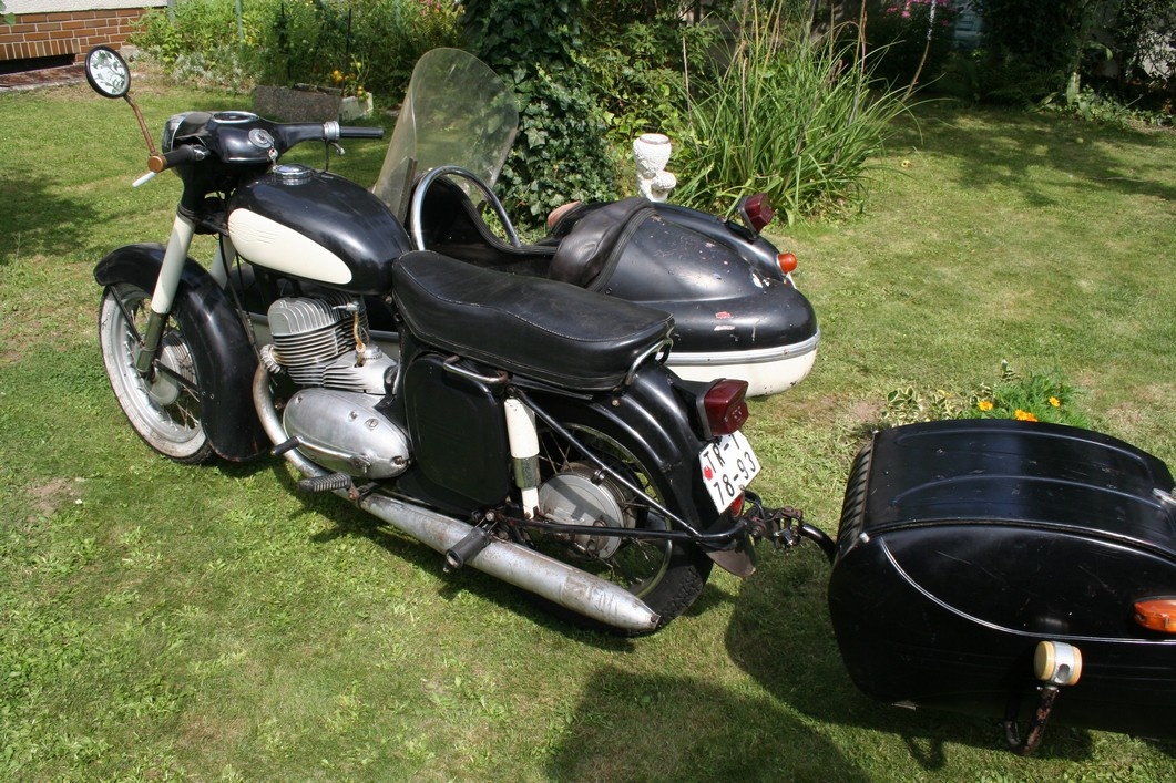 Jawa 350 + sidecar + vozík PAV