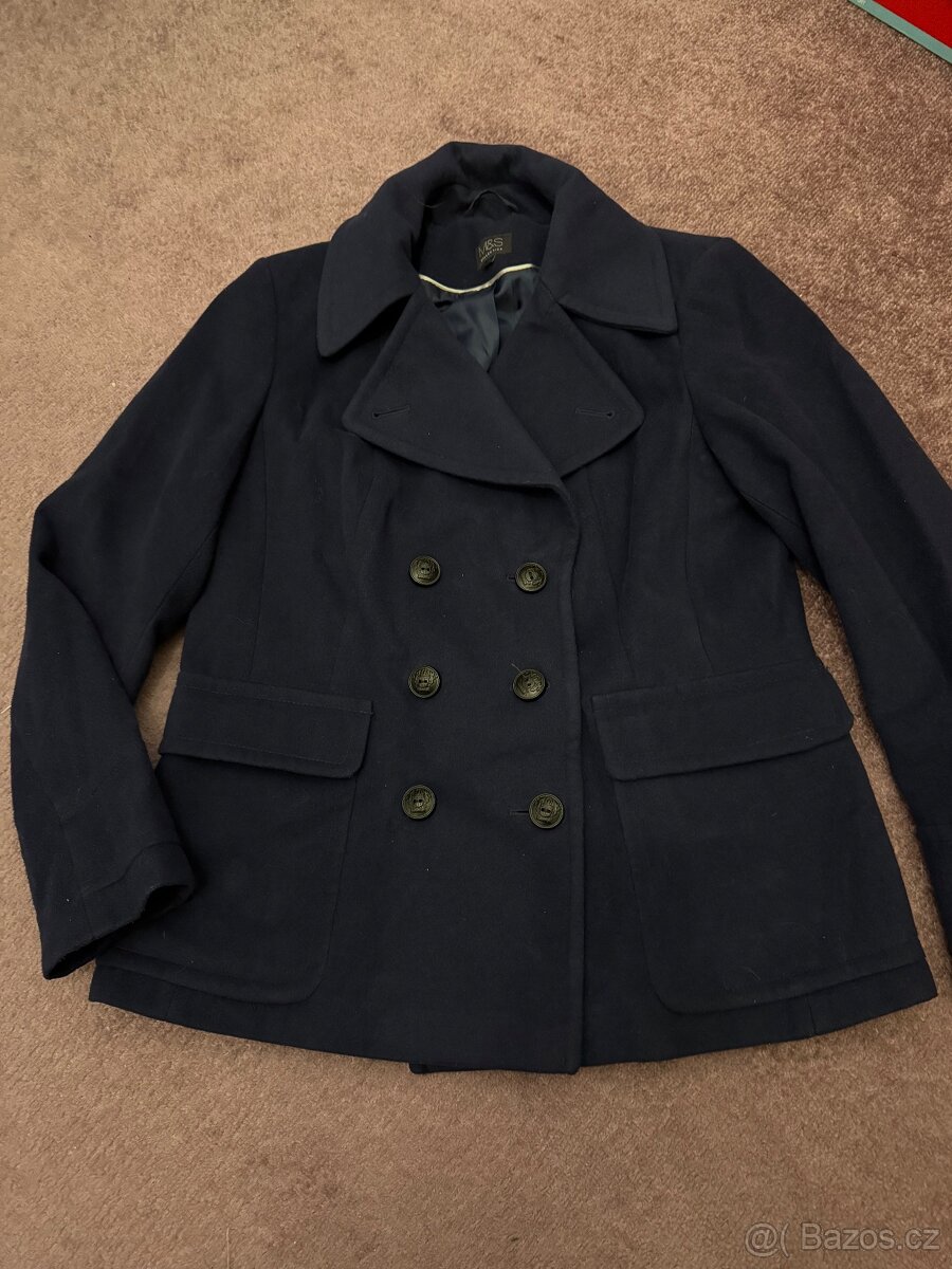 Tmavě modrý kabátek M&S vel. M