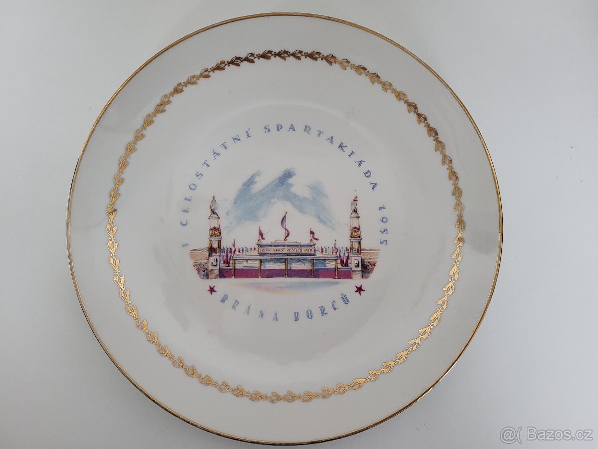Porcelánový talíř - Spartakiáda 1955
