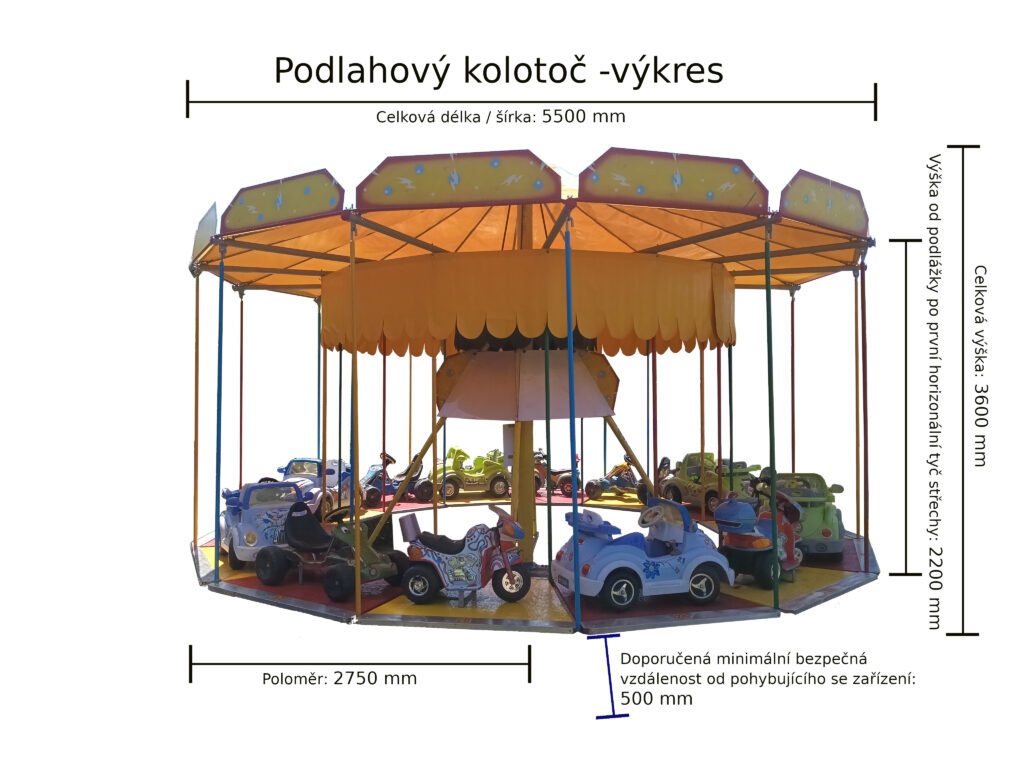 Dětský podlahový kolotoč - česká výroba, certifikace TÜV