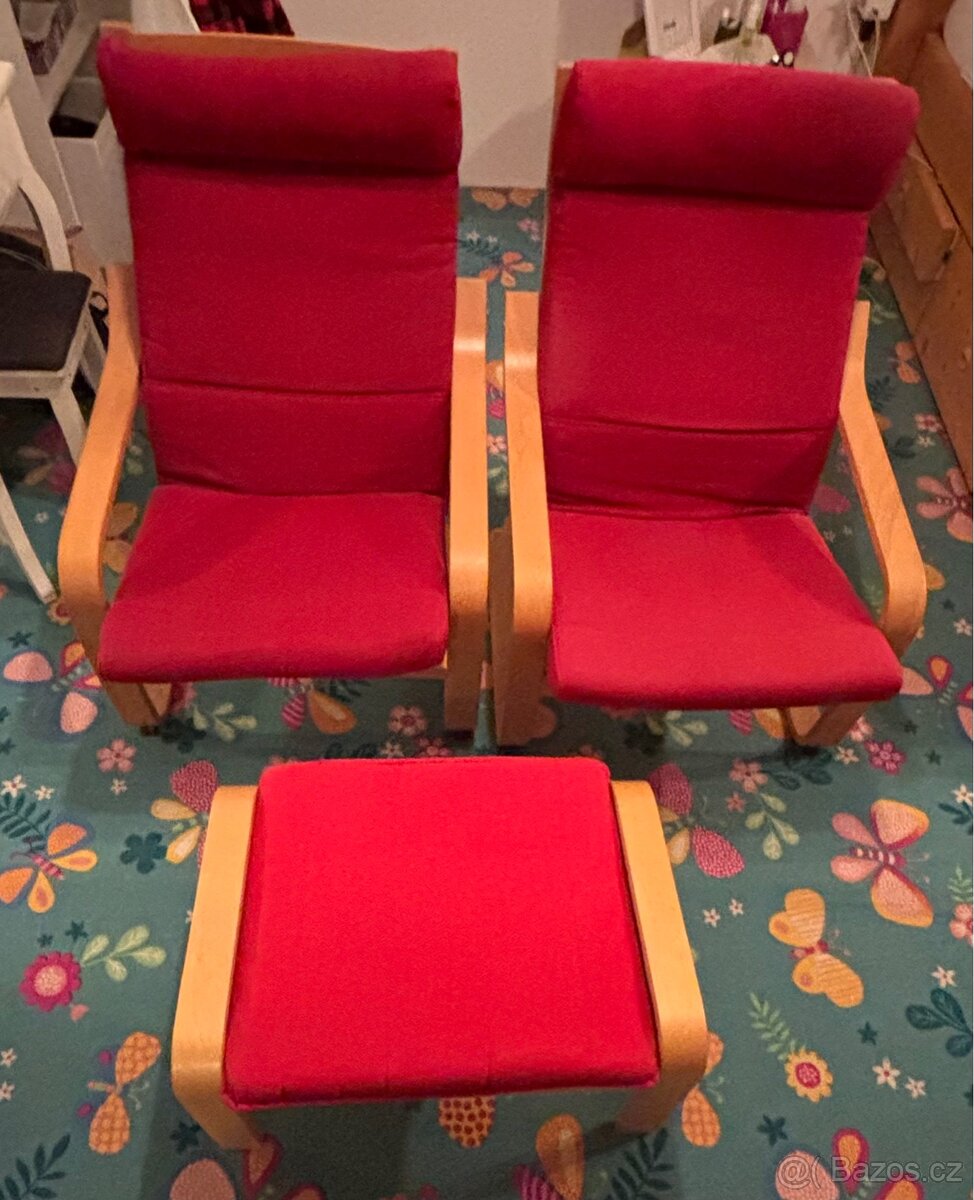 Ikea křeslo + podnožka