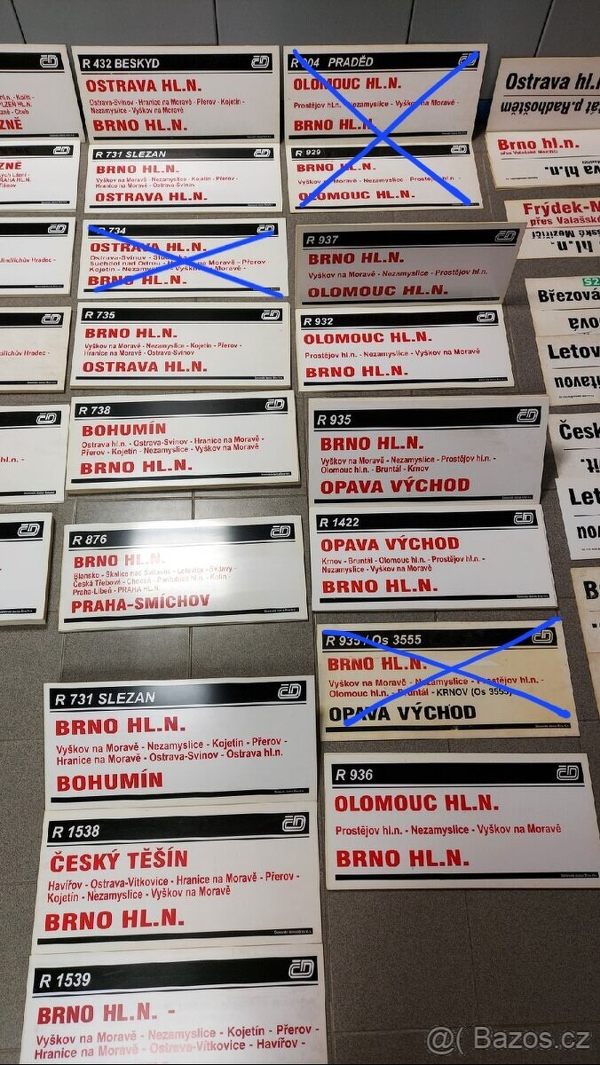 Železnice-Vlakové směrové tabule