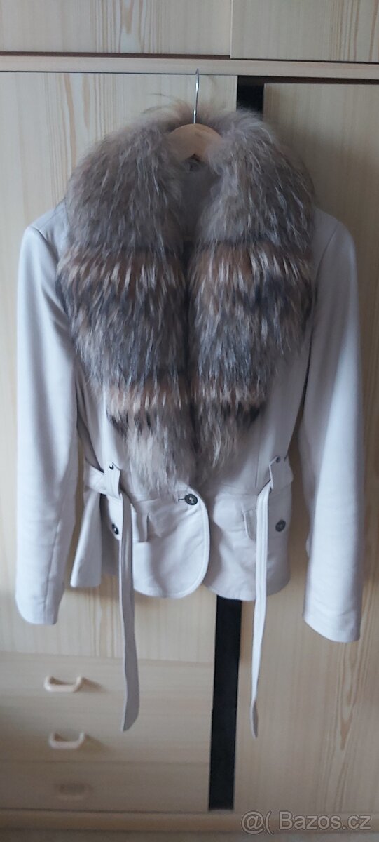 Kozena luxusní bunda s pravou kozesinou vel 42