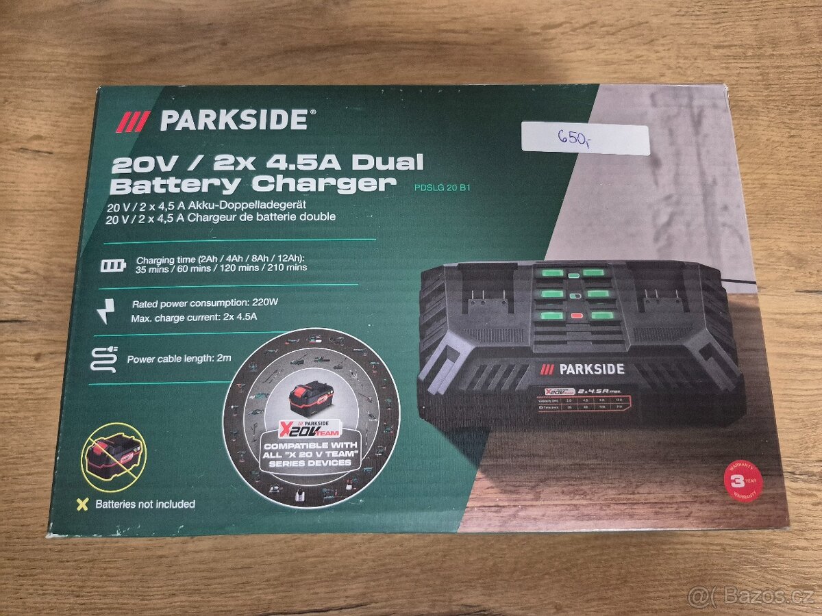 Dvoj nabíječka parkside 2×4,5