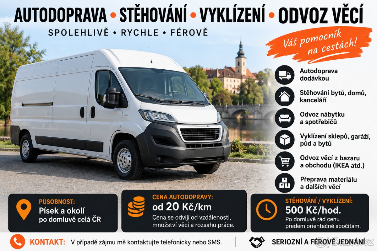AUTODOPRAVA • STĚHOVÁNÍ • VYKLÍZENÍ • ODVOZ VĚCÍ