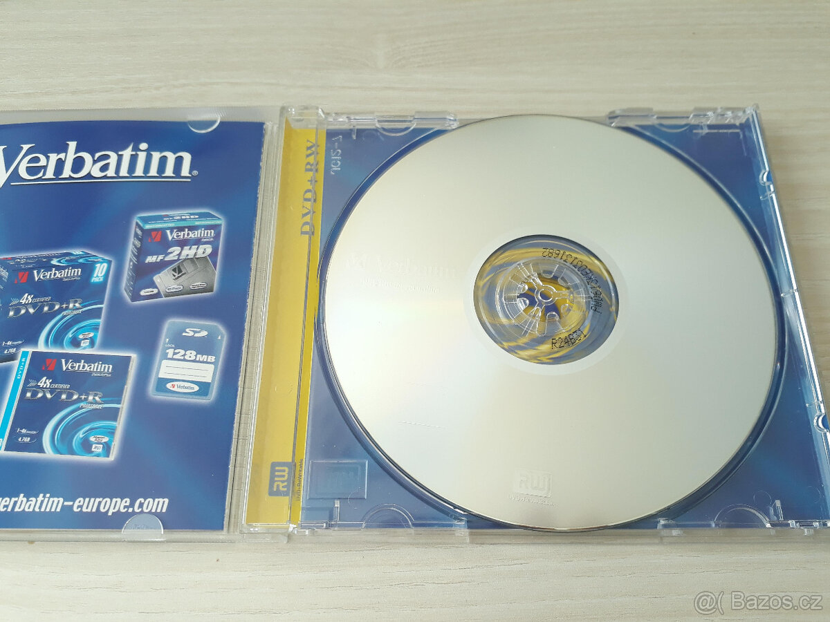 DVD+RW 4x Verbatim AZO 4,7 GB použité, funkční