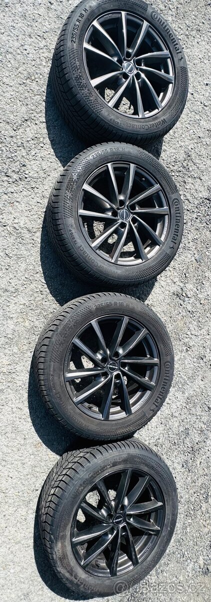 Alu kola 5x112 R18 Borbet zimní 235/55/18 Škoda Kodiaq,Toura