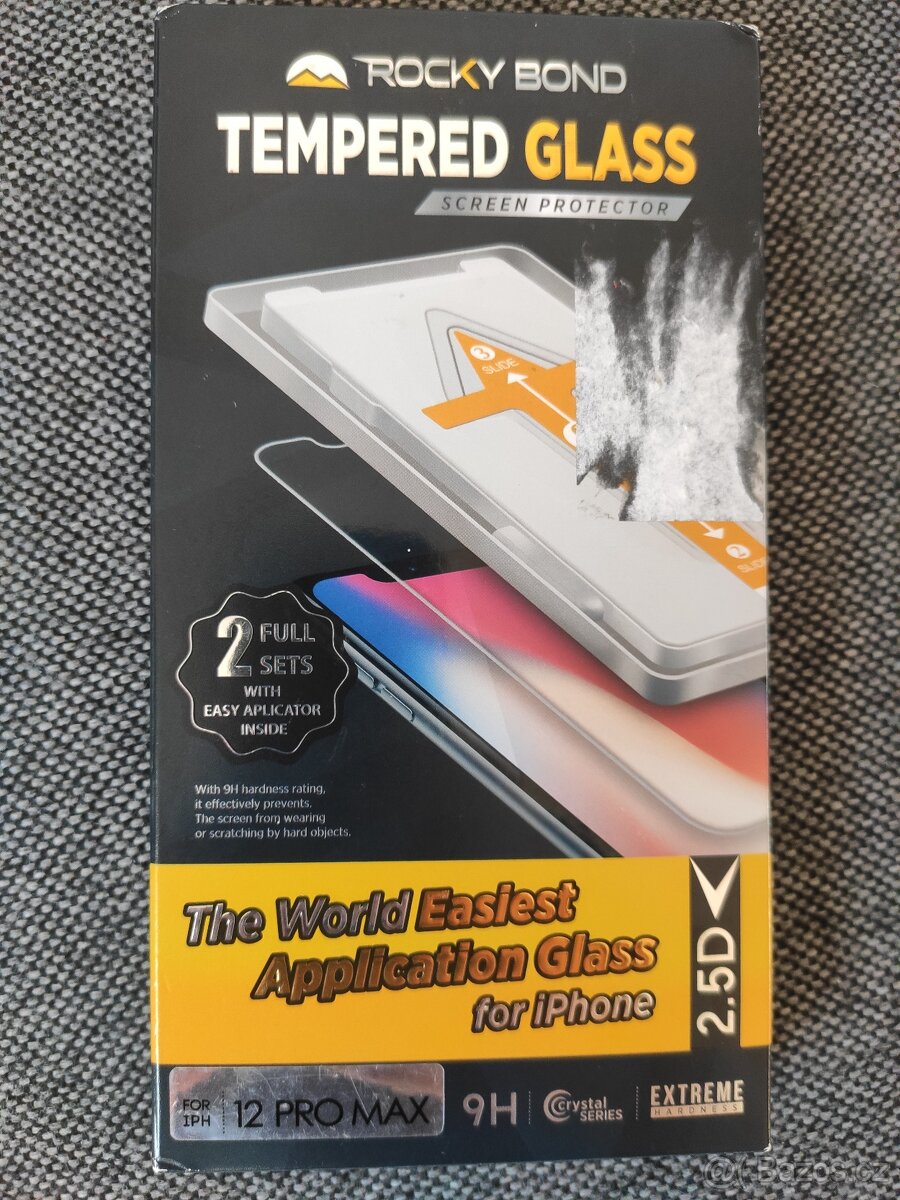 Tvrzené sklo pro iPhone 12 PRO MAX.dva kusy v krabici.