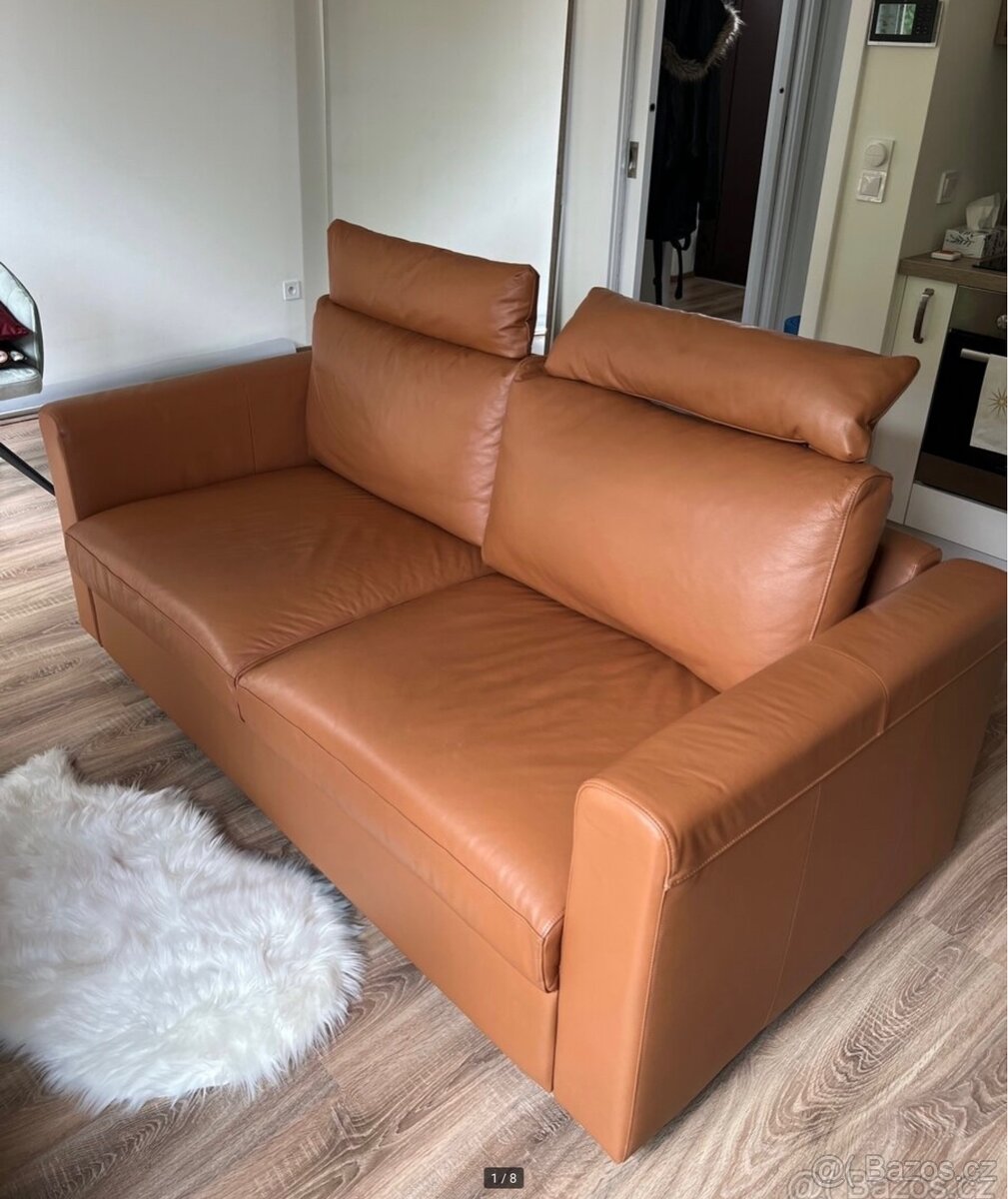 Kožená Sedačka VIMLE z IKEY 190cm, 2místná rozkládací