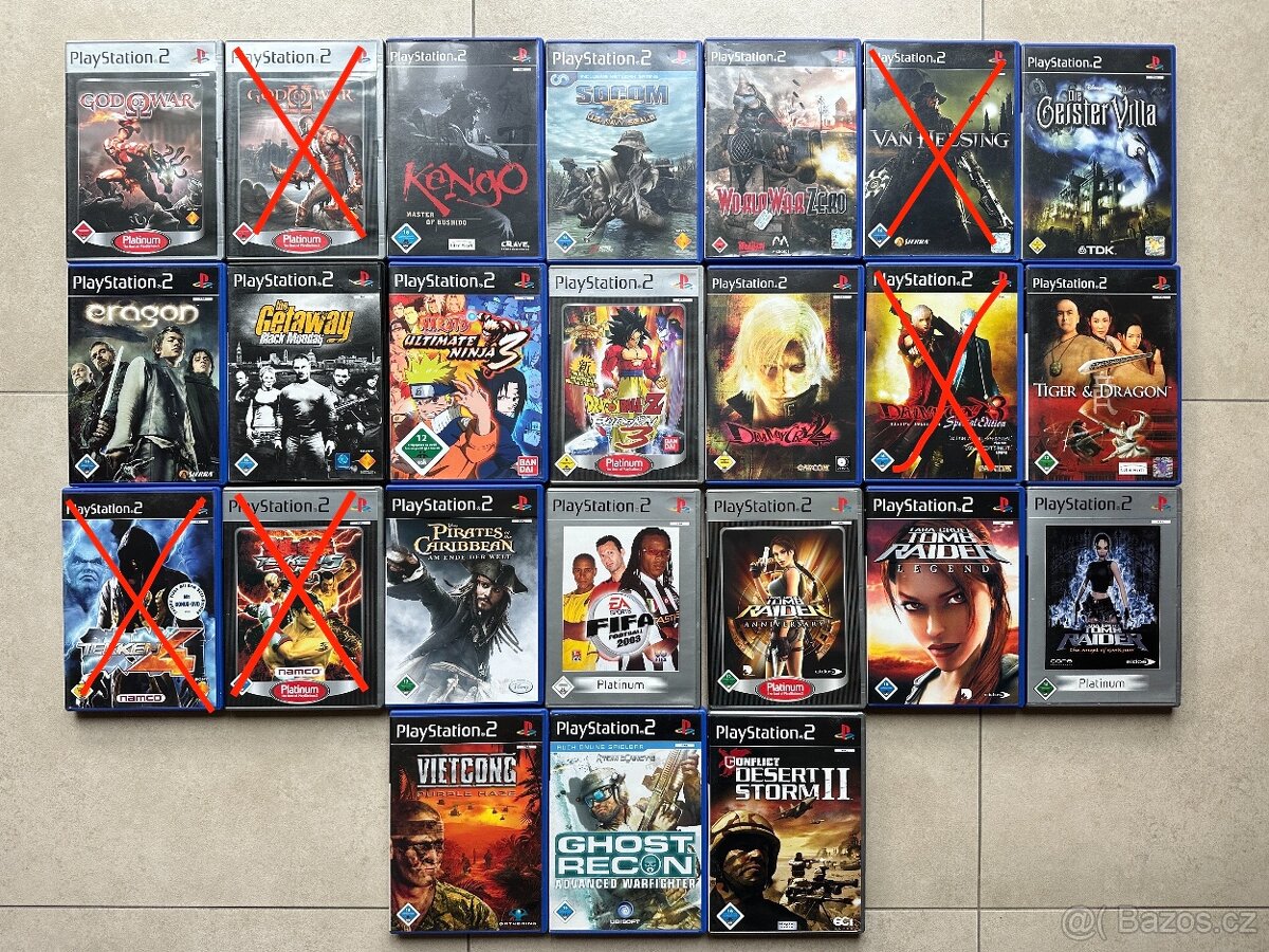 Hry playstation 2 Tomb raider,Good of war atd.