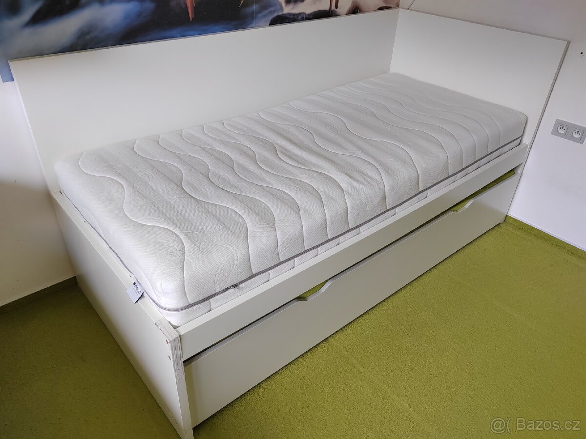 Matrace 200x90, 2ks, MABO + MPO, výborný stav po teenagerovi