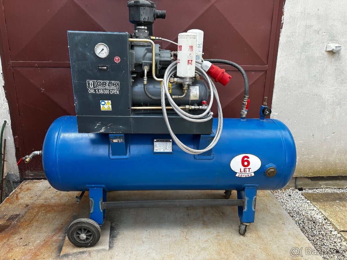 Šroubový kompresor Orlík ORL 5,5B open DD 16bar