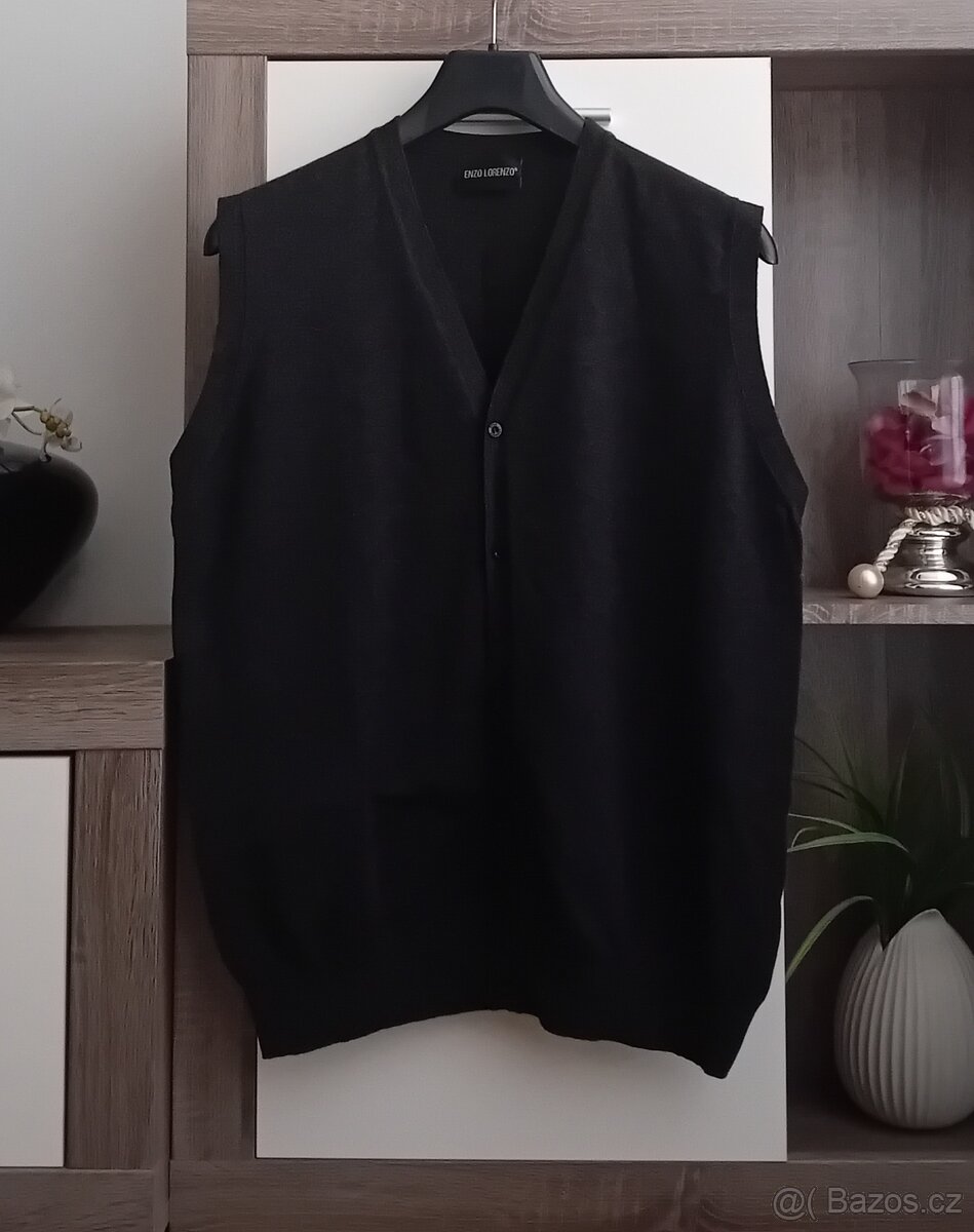 Enzo Lorenzo pánská úpletová vesta vel. L/XL vlna nová