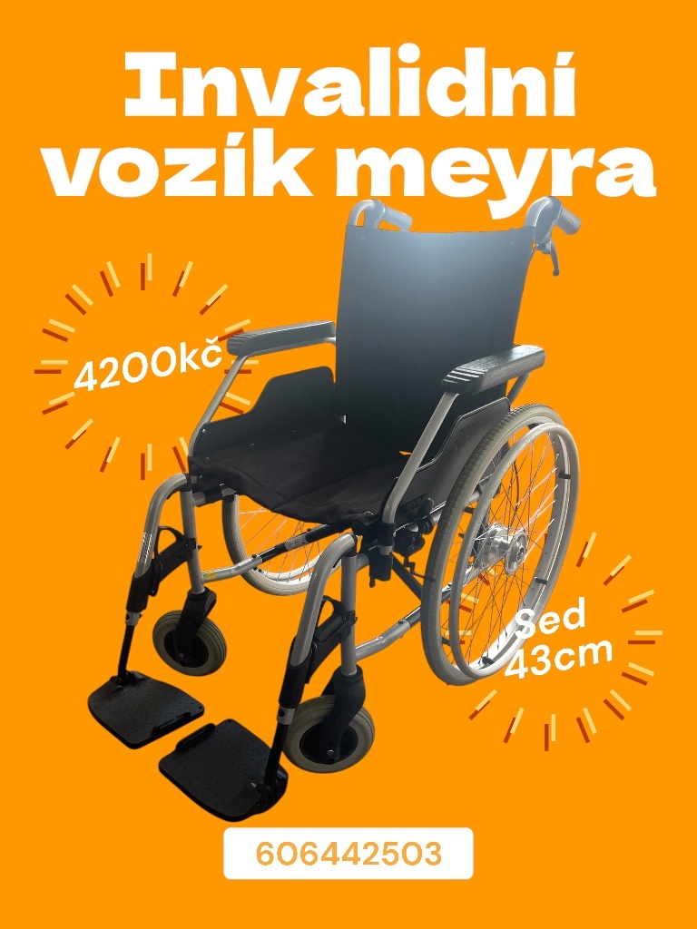 invalidní vozík meyra sed 43cm brzdy pro doprovod