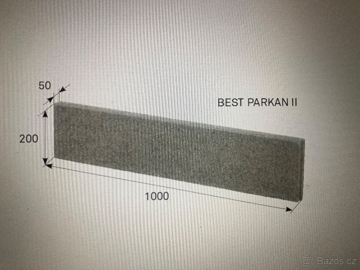 Betonový obrubník - 50x1000x200 mm