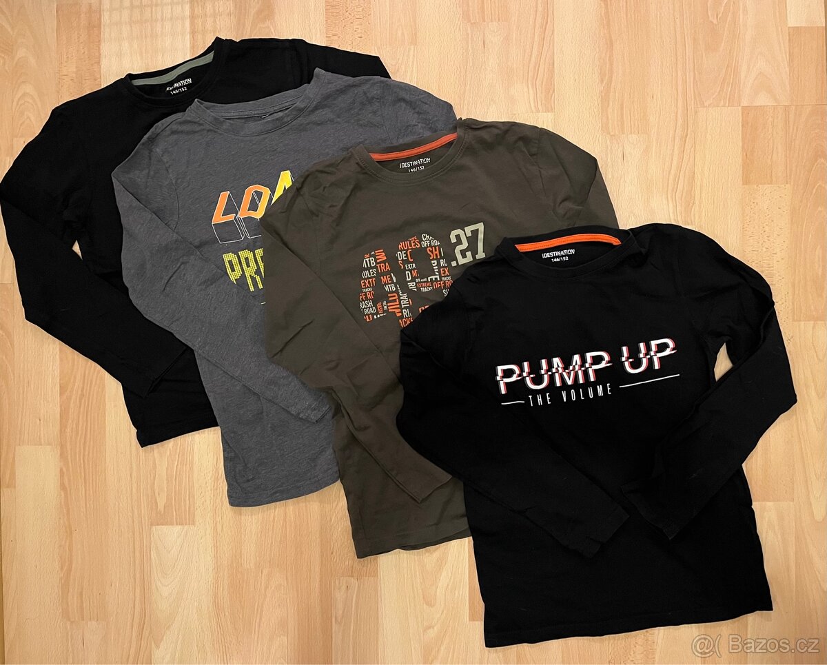 4x tričko, triko s dl. rukávem vel. 146/152