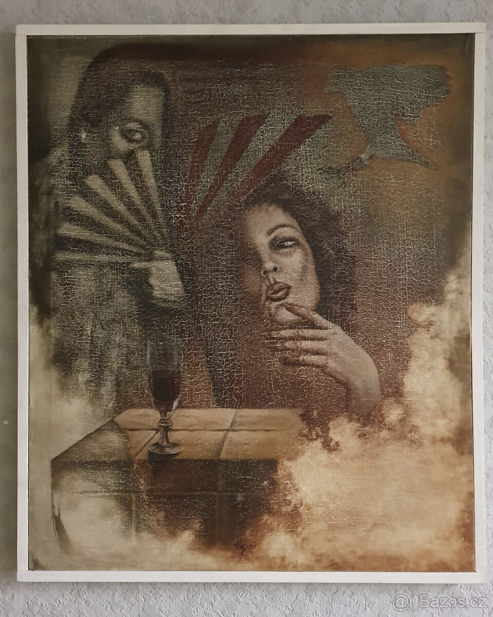 Obraz  Miroslav Hais Dáma s vějířem