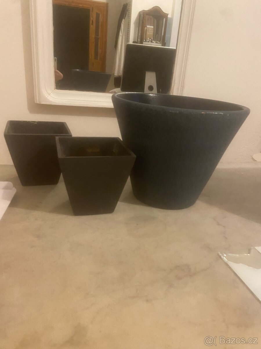 Keramický květináč + 2 x obal na pokojovku