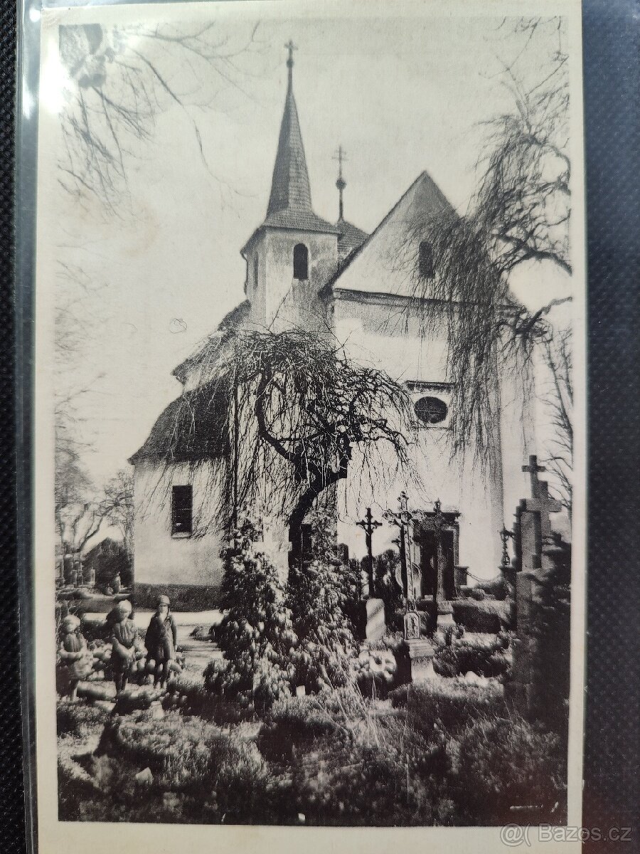 Staré pohlednice hřbitov 23 ks + album

